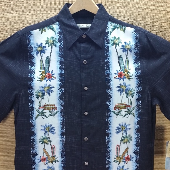 Batik Bay Men's Black shirts Hawaiian surfing NWT - Picture 4 of 7